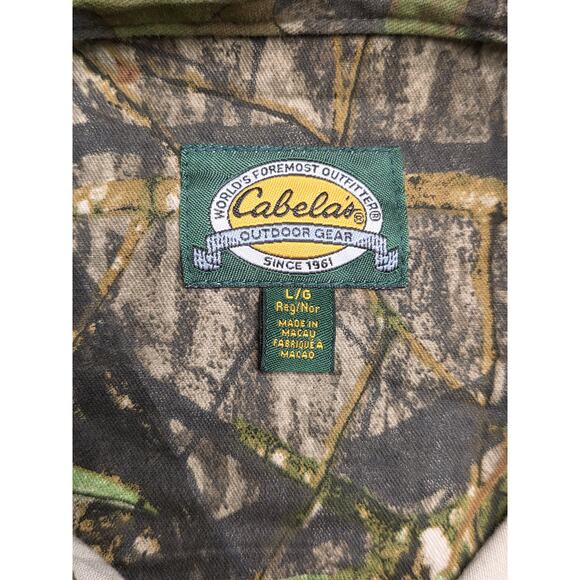 Cabelas Mossy‎ Oak Obsession Camo Mens Large Shirt Overshirt  Pockets Hunting - Picture 3 of 9